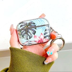 For AirPod Pro Cute Rose Gold Electroplated Protective Cases with Ring Clasp